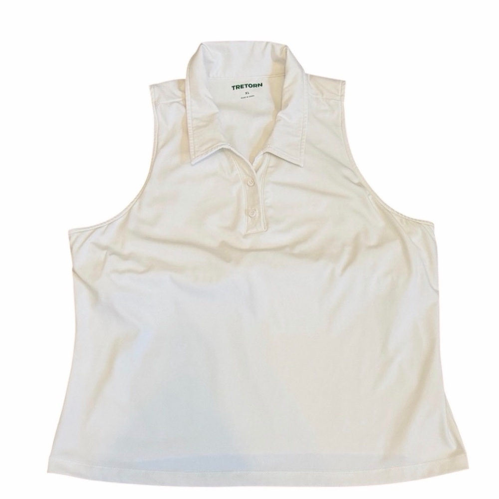 Tretorn Women's Classic Sleeveless White Polo Tank Top Size XL